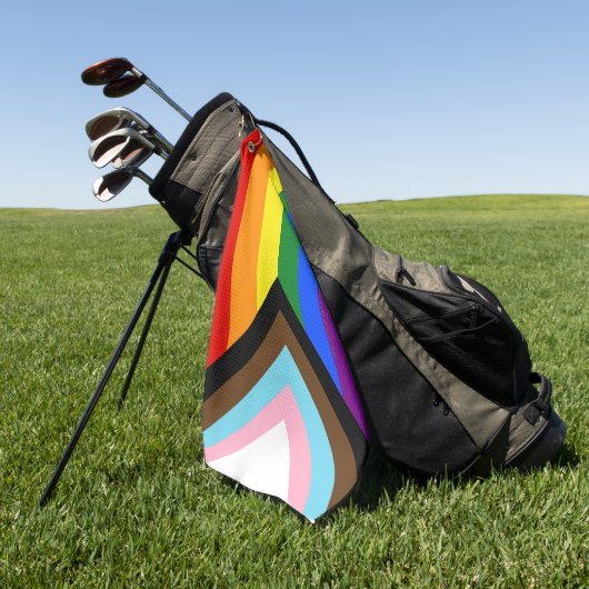 SlipperyJoe's Progress Pride Flag Gay-Geschenke LG Golfhandtuch (Gras)
