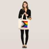 SlipperyJoe's Progress Pride Flag Gay-Geschenke LG Jumbo Stoffbeutel (Vorderseite (Model))