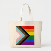SlipperyJoe's Progress Pride Flag Gay-Geschenke LG Jumbo Stoffbeutel (Vorne)