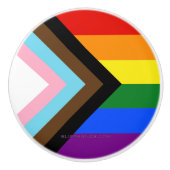 SlipperyJoe's Progress Pride Flag Gay-Geschenke LG Keramikknauf (Vorderseite)