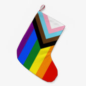 SlipperyJoe's Progress Pride Flag Gay-Geschenke LG Kleiner Weihnachtsstrumpf (Vorderansicht (hängend))