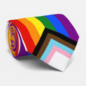 SlipperyJoe's Progress Pride Flag Gay-Geschenke LG Krawatte (Gerollt)