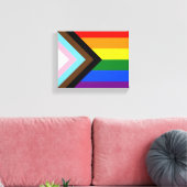 SlipperyJoe's Progress Pride Flag Gay-Geschenke LG Leinwanddruck (Insitu (Wohnzimmer))