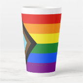 SlipperyJoe's Progress Pride Flag Gay-Geschenke LG Milchtasse (Vorderseite)