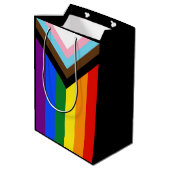 SlipperyJoe's Progress Pride Flag Gay-Geschenke LG Mittlere Geschenktüte (Rückseite Schrägansicht)