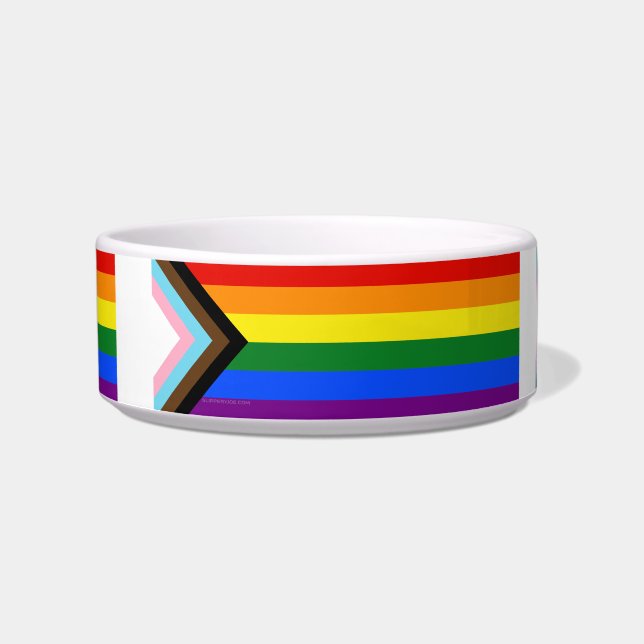 SlipperyJoe's Progress Pride Flag Gay-Geschenke LG Napf (Vorderseite)