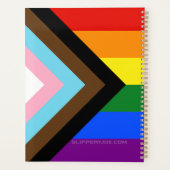 SlipperyJoe's Progress Pride Flag Gay-Geschenke LG Planer (Rückseite)