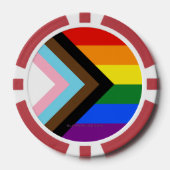SlipperyJoe's Progress Pride Flag Gay-Geschenke LG Pokerchips (Vorderseite)