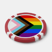 SlipperyJoe's Progress Pride Flag Gay-Geschenke LG Pokerchips (Einzeln)