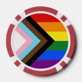 SlipperyJoe's Progress Pride Flag Gay-Geschenke LG Pokerchips (Rückseite)
