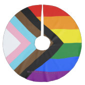 SlipperyJoe's Progress Pride Flag Gay-Geschenke LG Polyester Weihnachtsbaumdecke (Vorderseite)