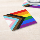 SlipperyJoe's Progress Pride Flag Gay-Geschenke LG Rechteckiger Pappuntersetzer (angewinkelt)
