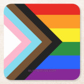SlipperyJoe's Progress Pride Flag Gay-Geschenke LG Rechteckiger Pappuntersetzer (Vorderseite)