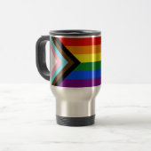 SlipperyJoe's Progress Pride Flag Gay-Geschenke LG Reisebecher (Vorderseite Links)