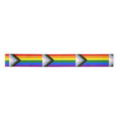 SlipperyJoe's Progress Pride Flag Gay-Geschenke LG Satinband (Vorderseite)