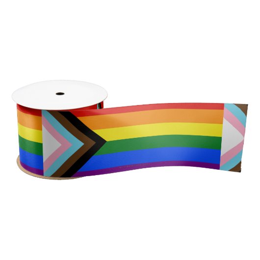 SlipperyJoe's Progress Pride Flag Gay-Geschenke LG Satinband (Spule)