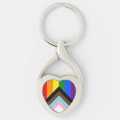 SlipperyJoe's Progress Pride Flag Gay-Geschenke LG Schlüsselanhänger (Vorderseite)