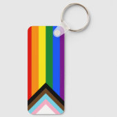 SlipperyJoe's Progress Pride Flag Gay-Geschenke LG Schlüsselanhänger (Rückseite)