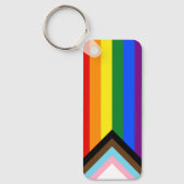 SlipperyJoe's Progress Pride Flag Gay-Geschenke LG Schlüsselanhänger (Vorderseite)