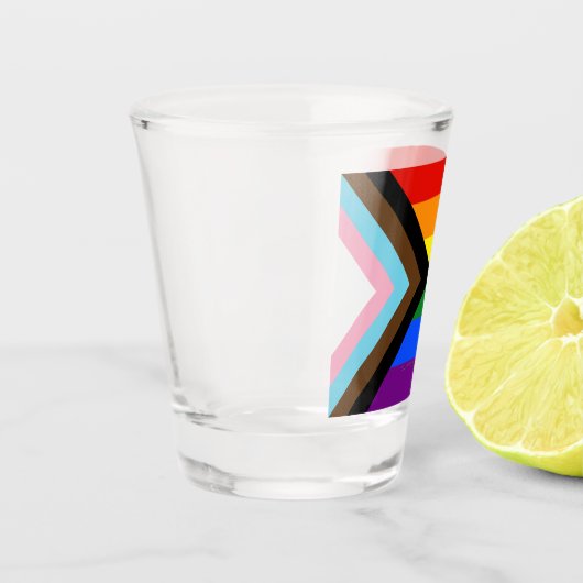 SlipperyJoe's Progress Pride Flag Gay-Geschenke LG Schnapsglas (Links)
