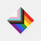 SlipperyJoe's Progress Pride Flag Gay-Geschenke LG Serviette (Ecke)