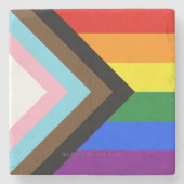 SlipperyJoe's Progress Pride Flag Gay-Geschenke LG Steinuntersetzer (Vorderseite)