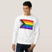 SlipperyJoe's Progress Pride Flag Gay-Geschenke LG Sweatshirt (Vorne ganz)