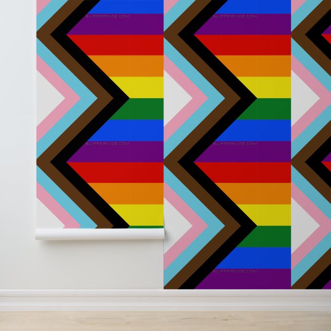 SlipperyJoe's Progress Pride Flag Gay-Geschenke LG Tapete (Anwendung)