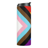 SlipperyJoe's Progress Pride Flag Gay-Geschenke LG Thermosbecher (Nach links gedreht)