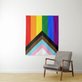 SlipperyJoe's Progress Pride Flag Gay-Geschenke LG Wandteppich (Beispiel)