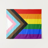 SlipperyJoe's Progress Pride Flag Gay-Geschenke LG Wandteppich (Vorderseite (Horizontal))