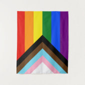SlipperyJoe's Progress Pride Flag Gay-Geschenke LG Wandteppich (Vorderseite)