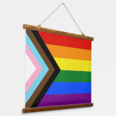 SlipperyJoe's Progress Pride Flag Gay-Geschenke LG Wandteppich Mit Holzrahmen (Gewinkelt)