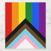 SlipperyJoe's Progress Pride Flag Gay-Geschenke LG Weinetikett (Einzelnes Label)
