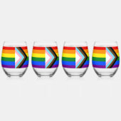 SlipperyJoe's Progress Pride Flag Gay-Geschenke LG Weinglas Ohne Stiel (Links)