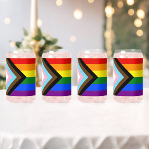 SlipperyJoe's Progress Pride Flag sechs klassische Dosenglas