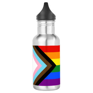 SlipperyJoe's Progress Pride Flag sechs klassische Edelstahlflasche