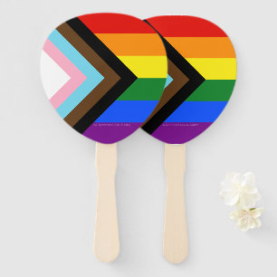 SlipperyJoe's Progress Pride Flag sechs klassische Fächer