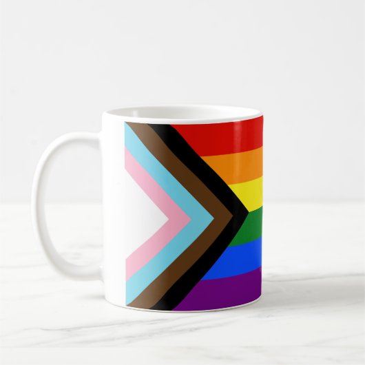 SlipperyJoe's Progress Pride Flag sechs klassische Kaffeetasse (Links)