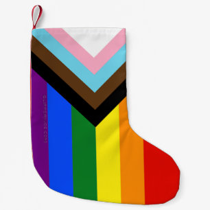 SlipperyJoe's Progress Pride Flag sechs klassische Kleiner Weihnachtsstrumpf