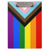 SlipperyJoe's Progress Pride Flag sechs klassische Klemmbrett (Vorderseite)