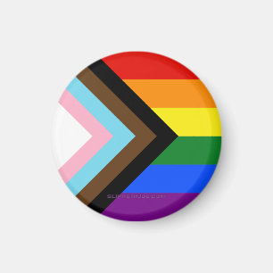 SlipperyJoe's Progress Pride Flag sechs klassische Magnet