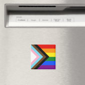 SlipperyJoe's Progress Pride Flag sechs klassische Magnet (In Situ (Geschirrspüler))