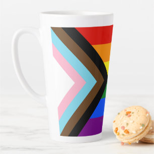 SlipperyJoe's Progress Pride Flag sechs klassische Milchtasse