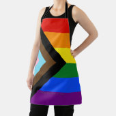SlipperyJoe's Progress Pride Flag sechs klassische Schürze (InSitu)