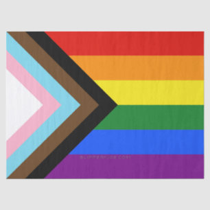 SlipperyJoe's Progress Pride Flag sechs klassische Seidenpapier