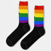 SlipperyJoe's Progress Pride Flag sechs klassische Socken (Linkes Detail)