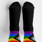 SlipperyJoe's Progress Pride Flag sechs klassische Socken (Oben)