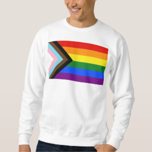 SlipperyJoe's Progress Pride Flag sechs klassische Sweatshirt