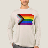SlipperyJoe's Progress Pride Flag sechs klassische Tri-Blend Shirt (Vorderseite)